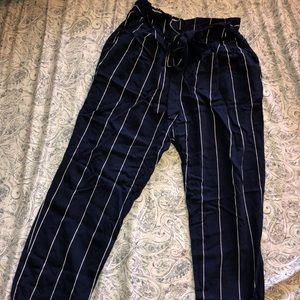 High waisted tie pants